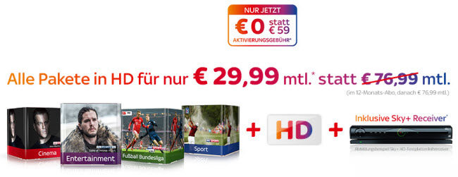 Sky Angebote Weihnachten 2022 Sky BestpreisAngebot Sky Komplett + HD für 29,99