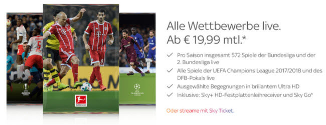 Sky Angebot 2 Sky Pakete Zum Preis Von 1 Ab 16 99